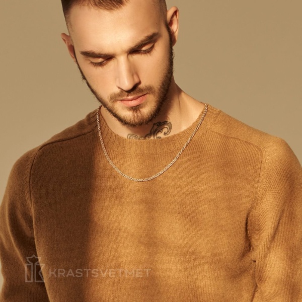 Цепь из красного золота 585, плетение «Гарибальди»